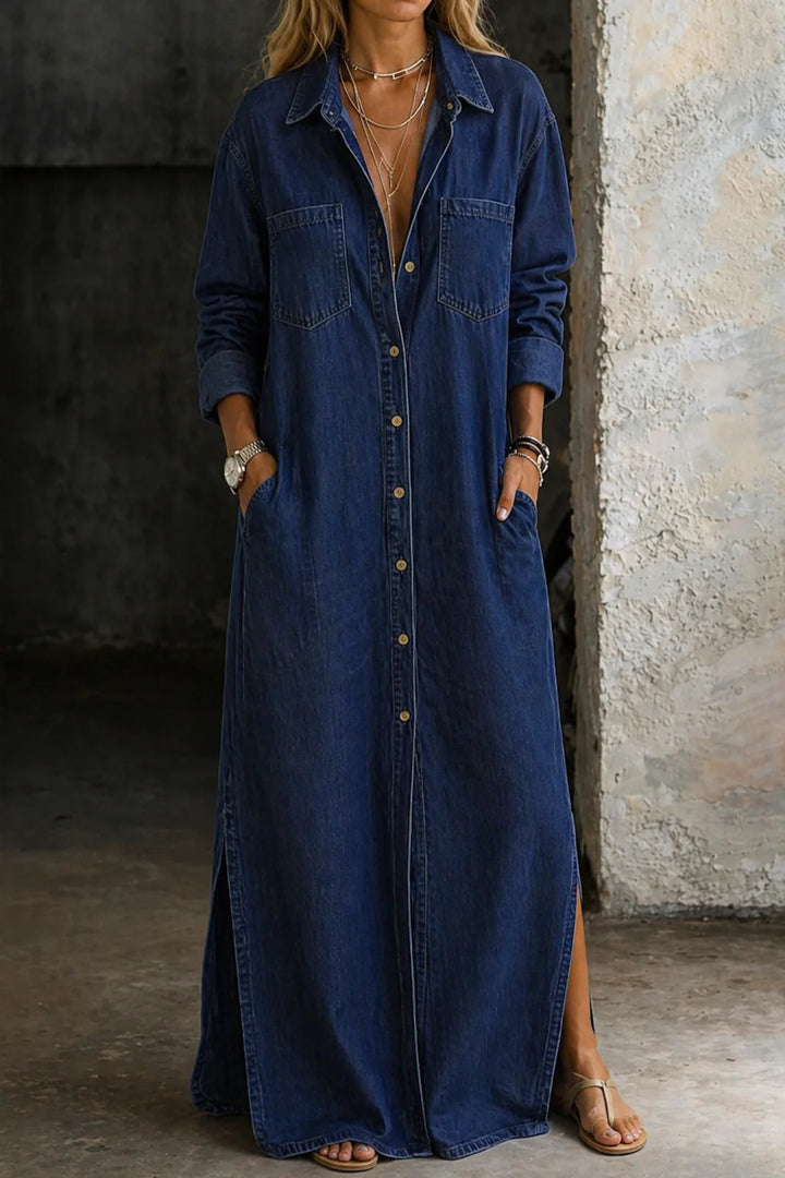 Andrea | Denim Button Down Dress