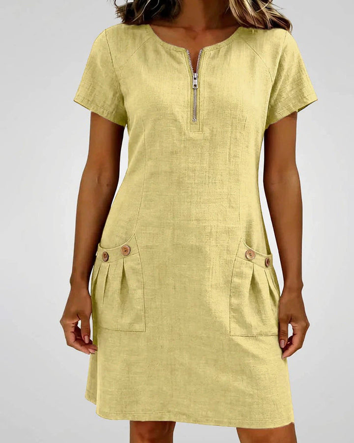 Cotton Zip-Up Dress