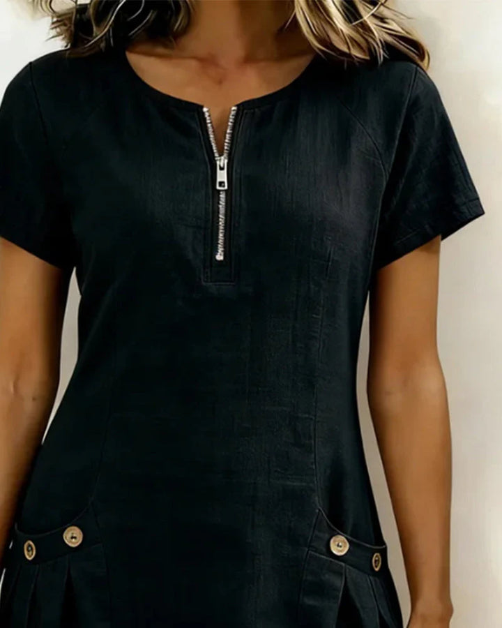 Cotton Zip-Up Dress