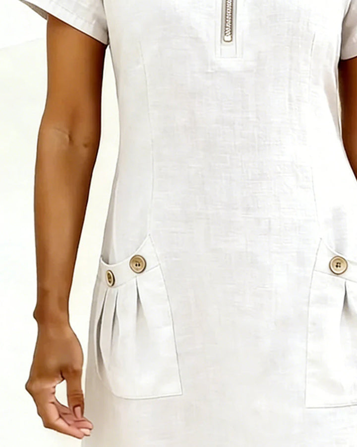 Cotton Zip-Up Dress