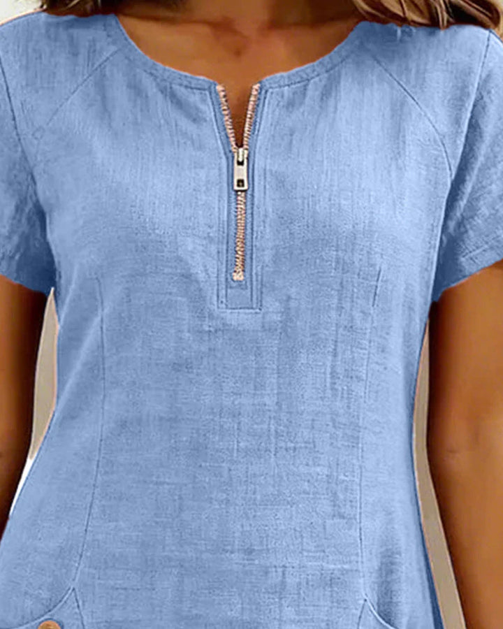 Cotton Zip-Up Dress