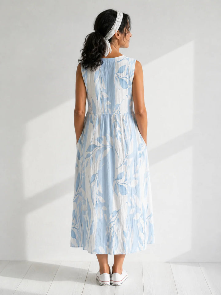 Ivy | Midi Dress with Leaf Print