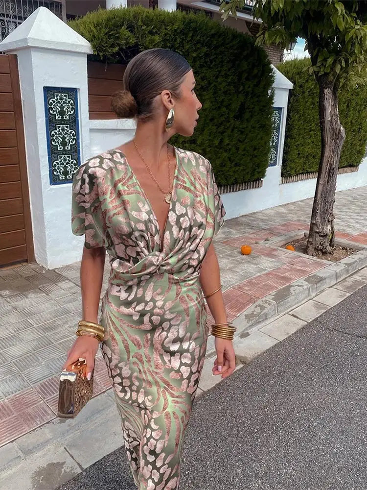 CLARANDRA™ - COPPER MIDI DRESS