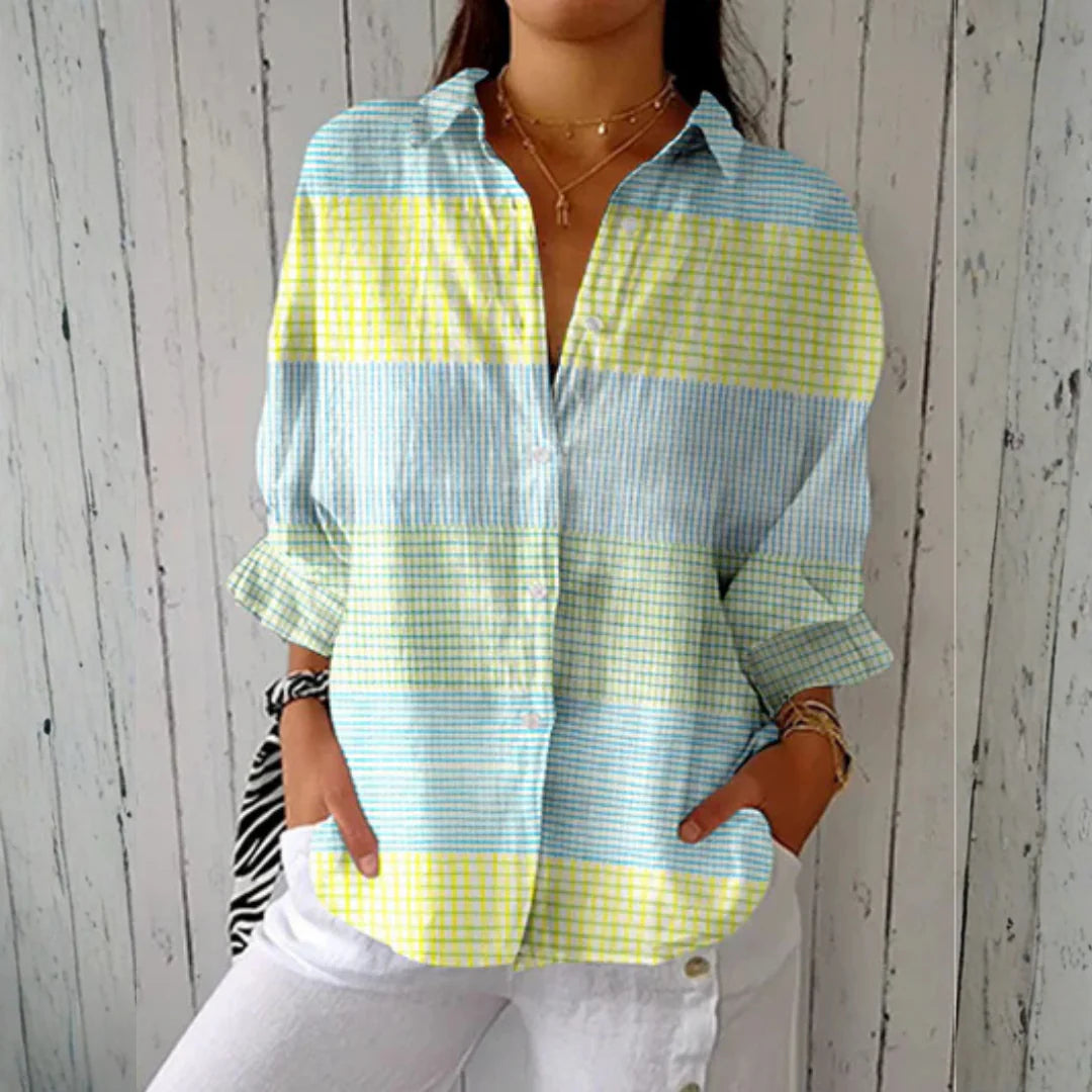 Holly™ | Pastel Grid Blouse