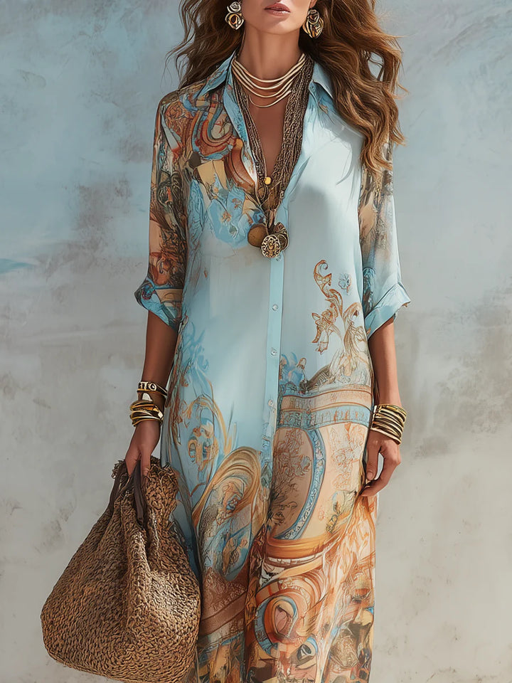 Cleo™ | Elegant Mediterranean shirt dress