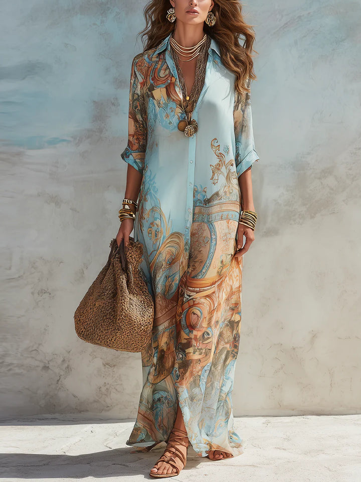 Cleo™ | Elegant Mediterranean shirt dress