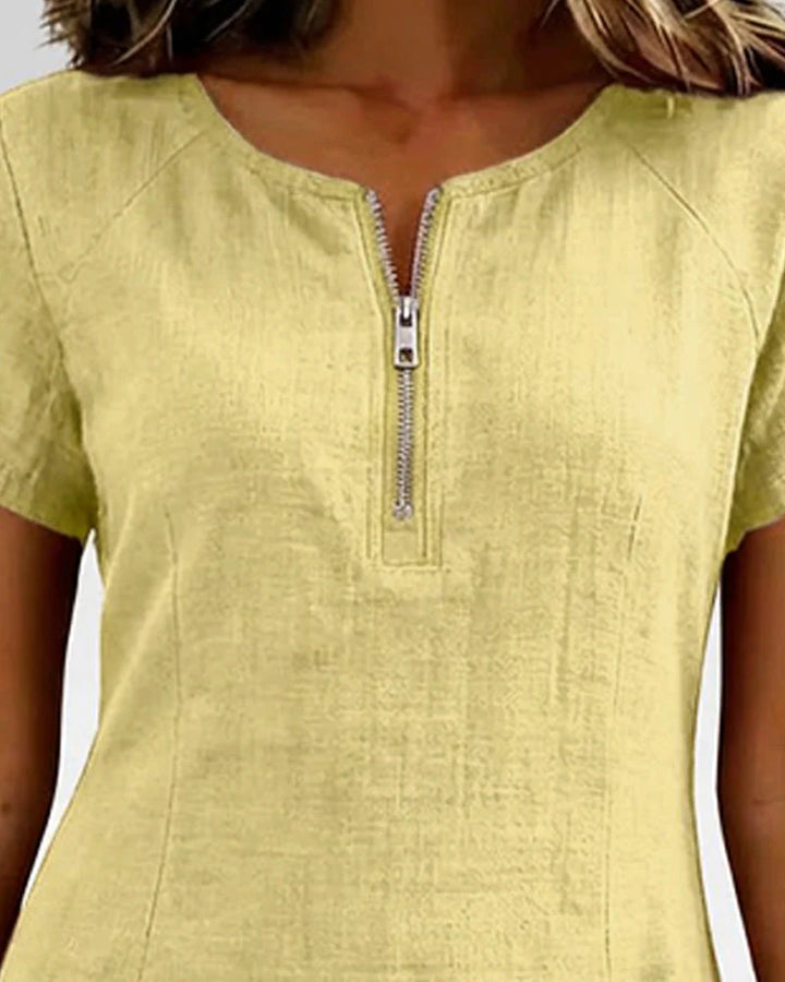 Cotton Zip-Up Dress