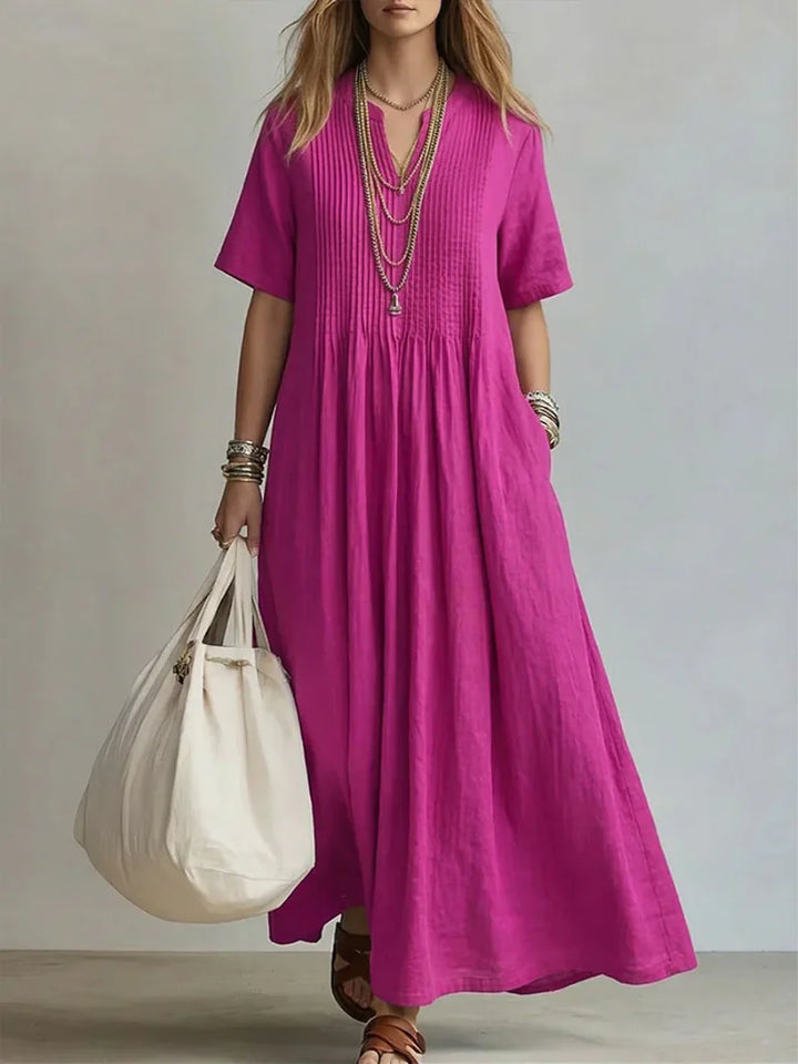 Léonie | Flowing pleated maxi dress