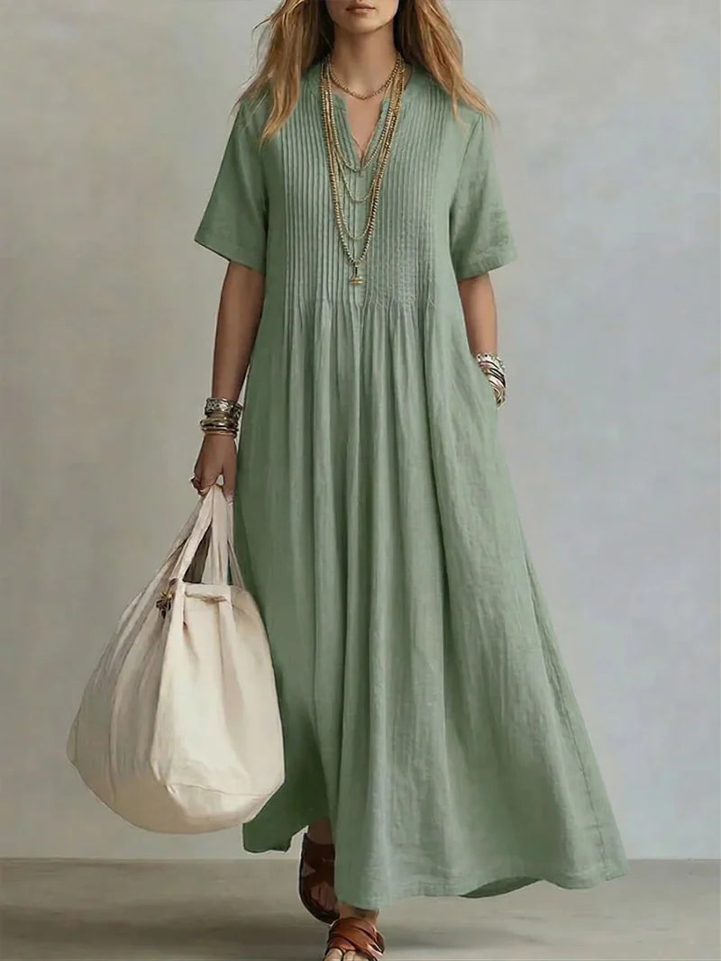 Léonie | Flowing pleated maxi dress