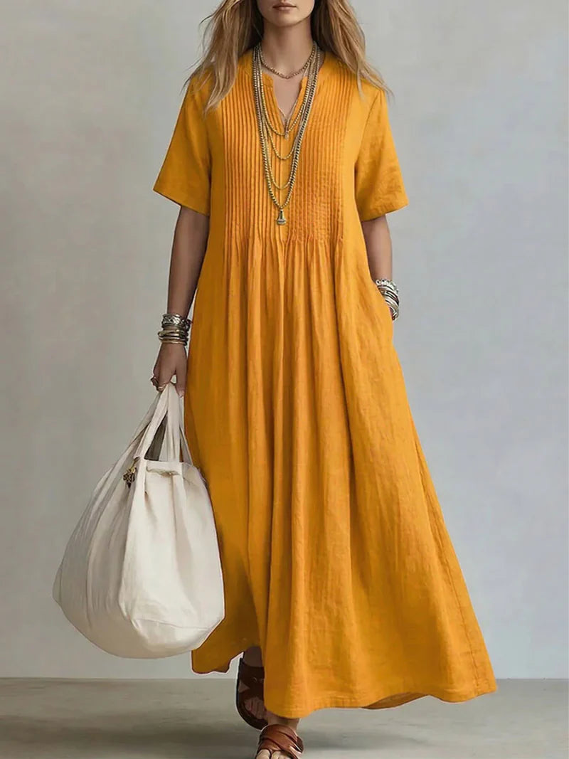 Léonie | Flowing pleated maxi dress