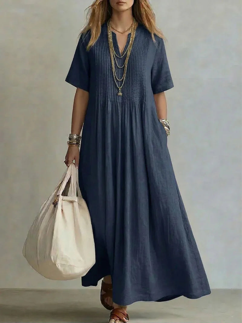 Léonie | Flowing pleated maxi dress
