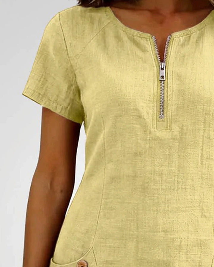 Cotton Zip-Up Dress