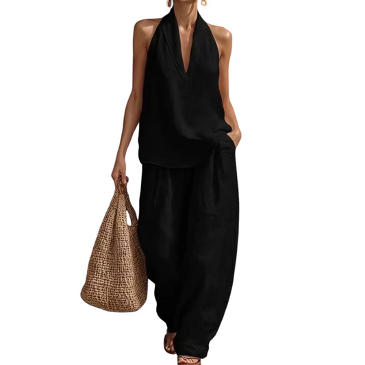 ZIZU™ – Breezy Halter Wide-Leg Two Piece Set
