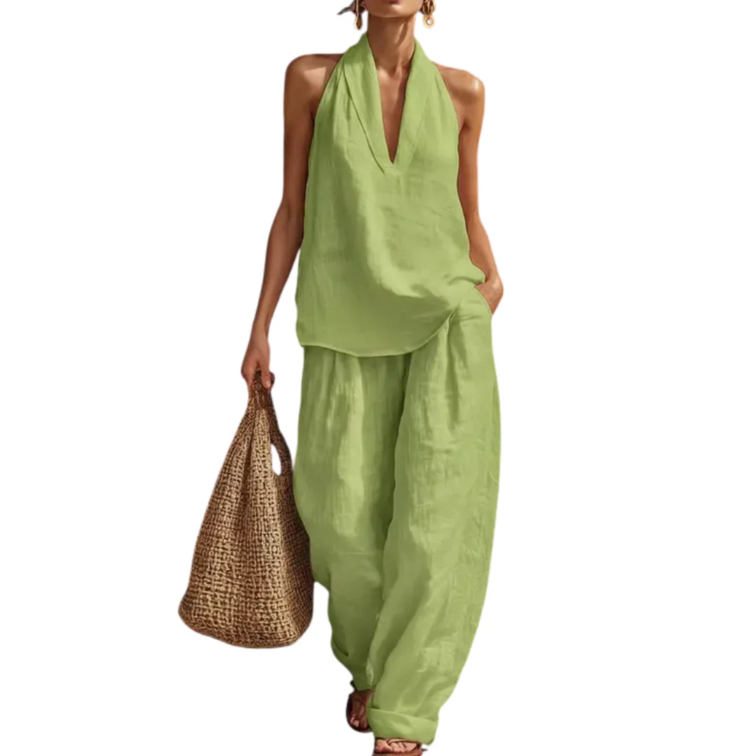 ZIZU™ – Breezy Halter Wide-Leg Two Piece Set