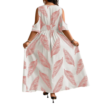 HAVENA™ – Boho Print Cold Shoulder Dress