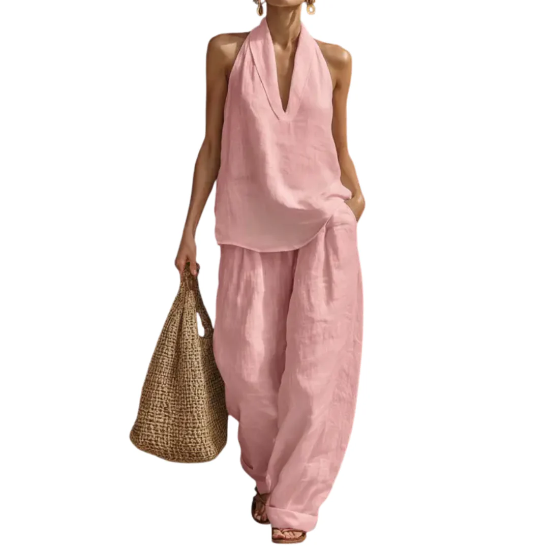 ZIZU™ – Breezy Halter Wide-Leg Two Piece Set