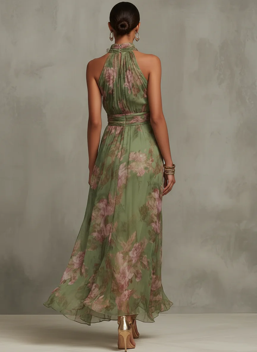 Amara | Floral Halter Dress