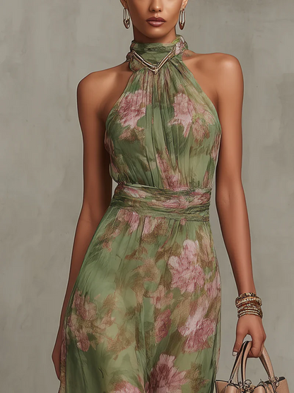 Amara | Floral Halter Dress
