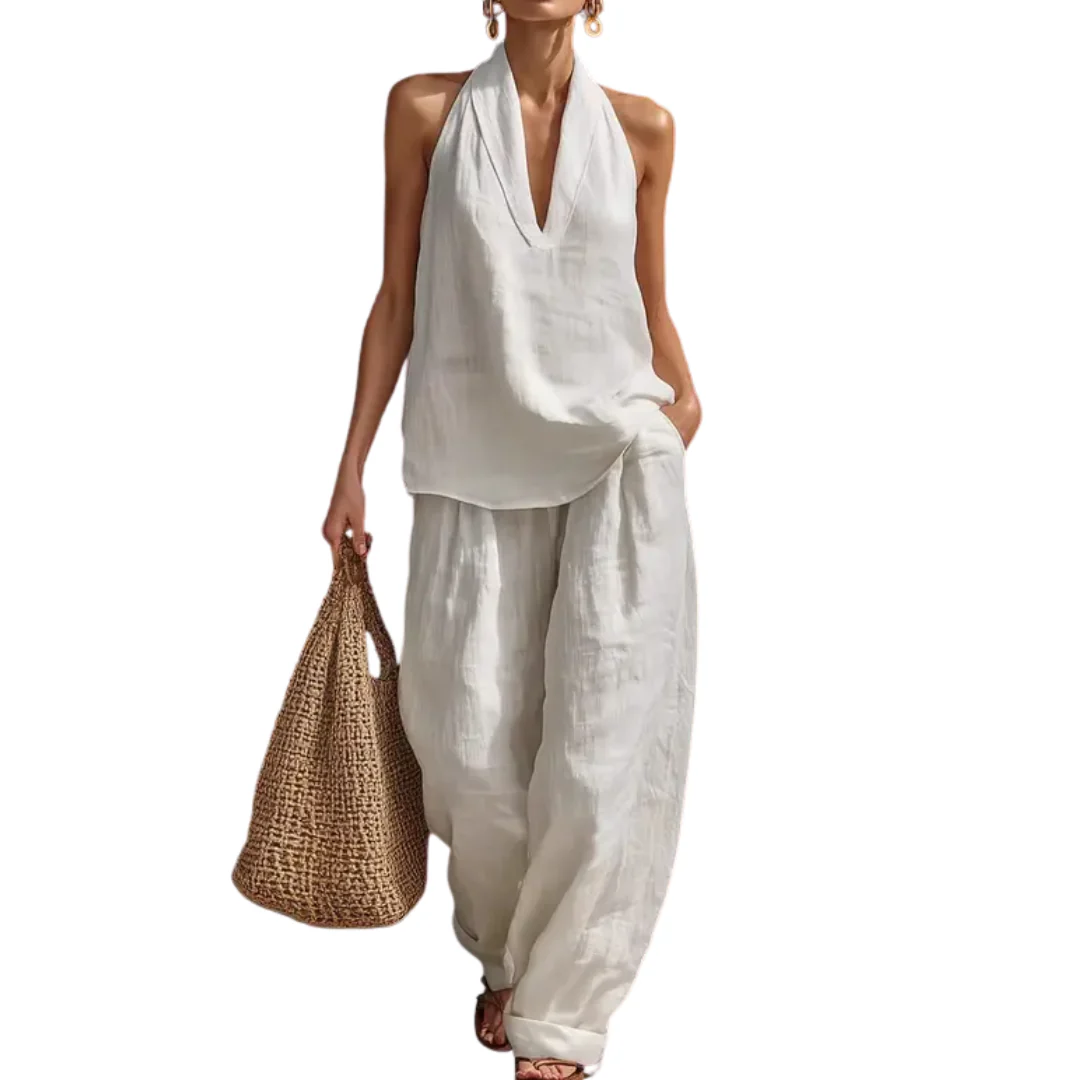 ZIZU™ – Breezy Halter Wide-Leg Two Piece Set